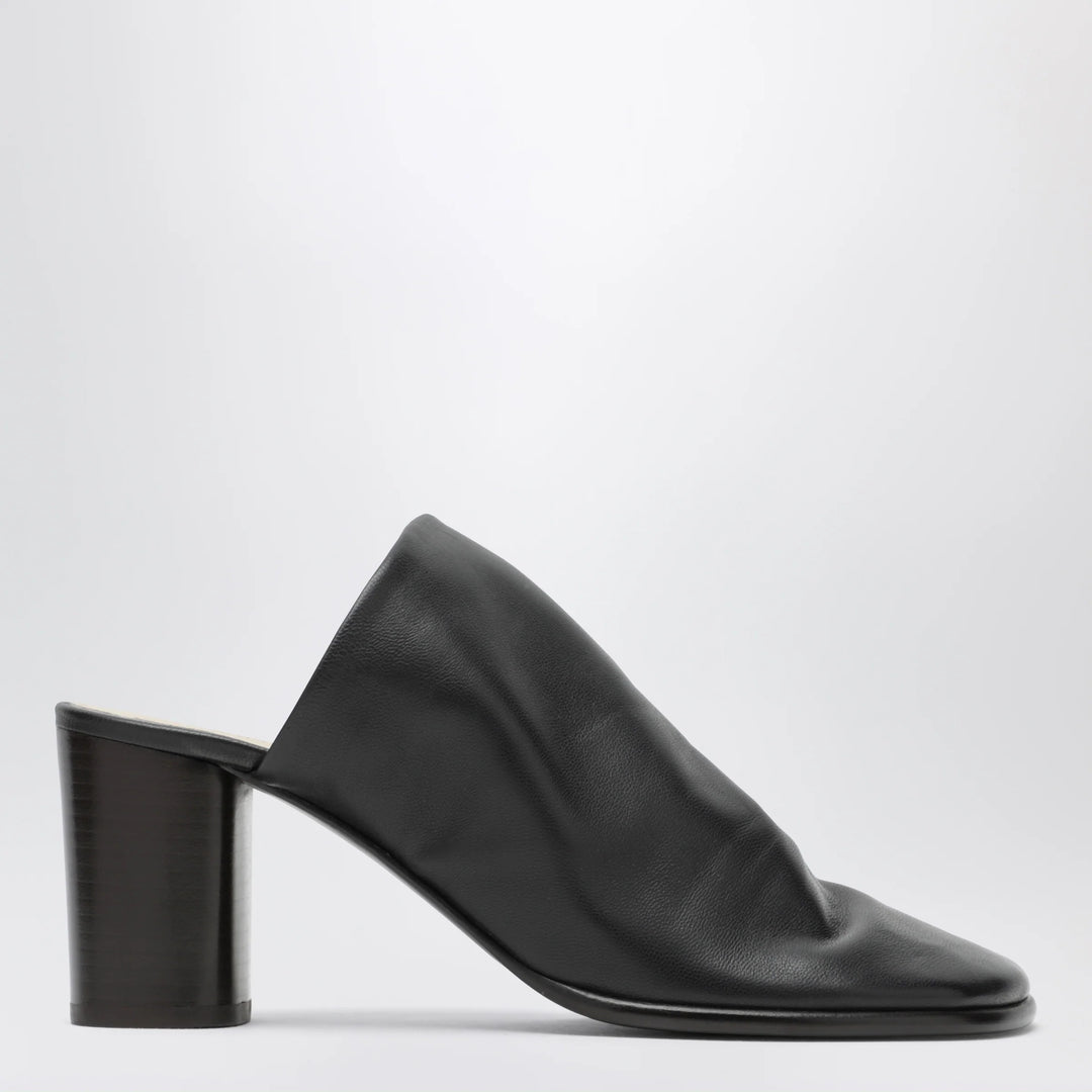 LEMAIRE - Brown lambskin mules with block heel