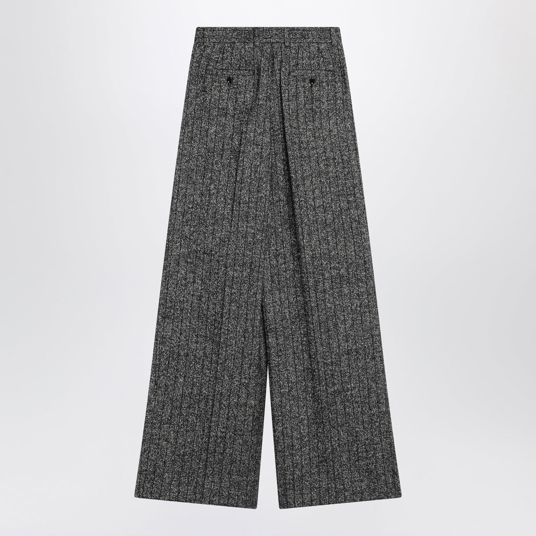 Dolce&amp;Gabbana - Wide dark grey striped trousers
