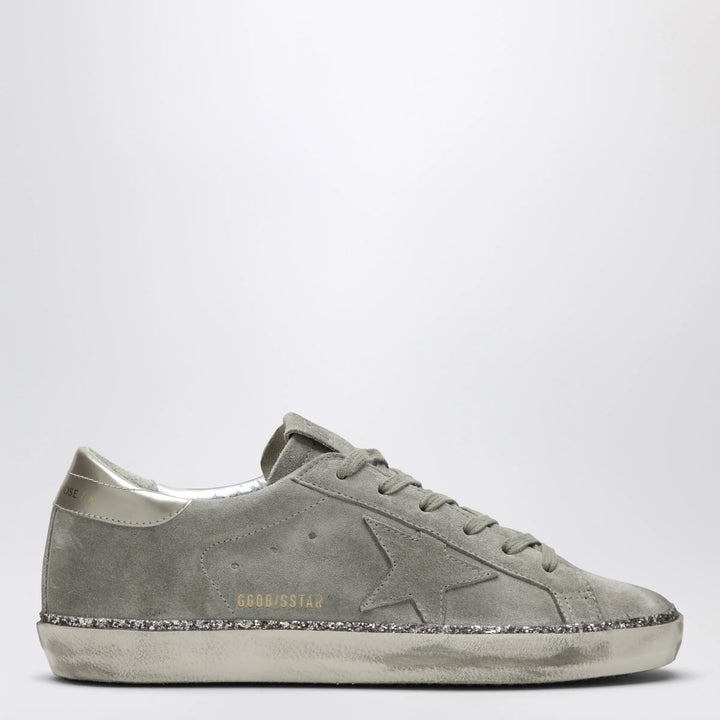 Golden Goose - Super-Star taupe grey/glitter suede Sneakers