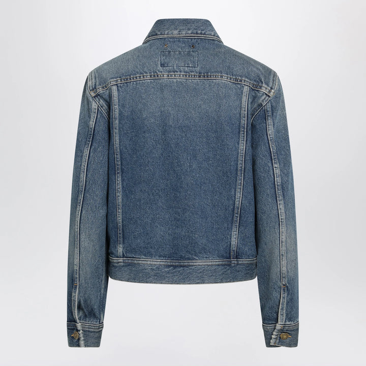 Golden Goose - Blue denim jacket with classic collar and logo buttons