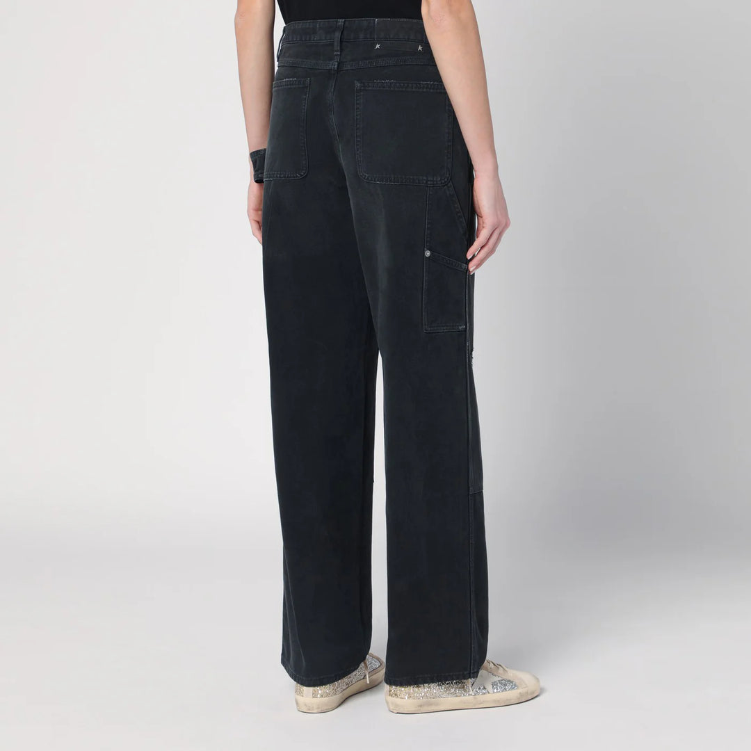 Golden Goose - Wide black trousers in denim