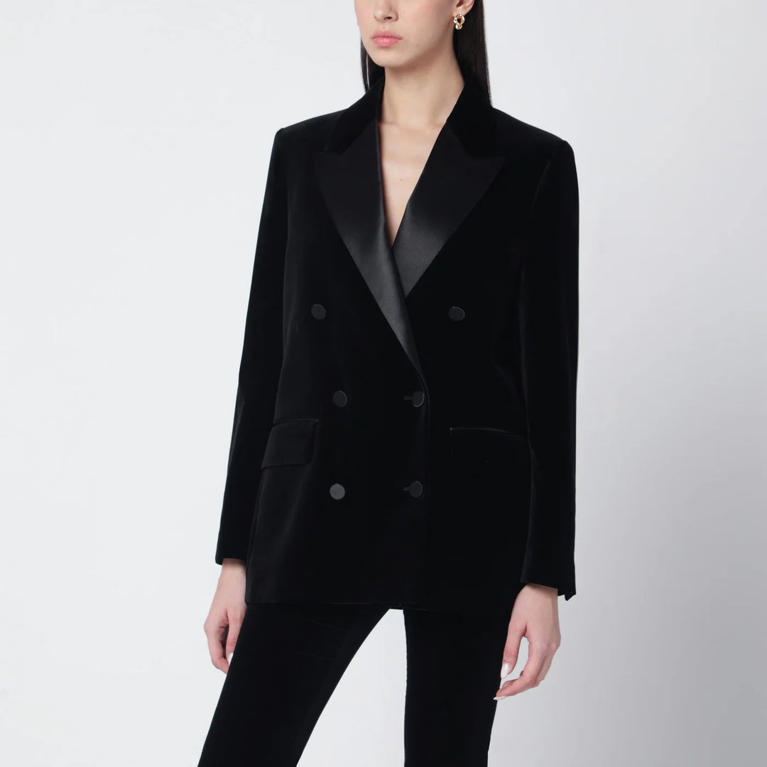 Golden Goose - Black velvet jacket with satin lapels