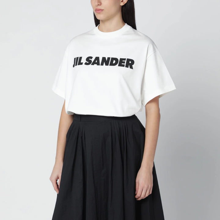 Jil Sander - White wide t-shirt with logo