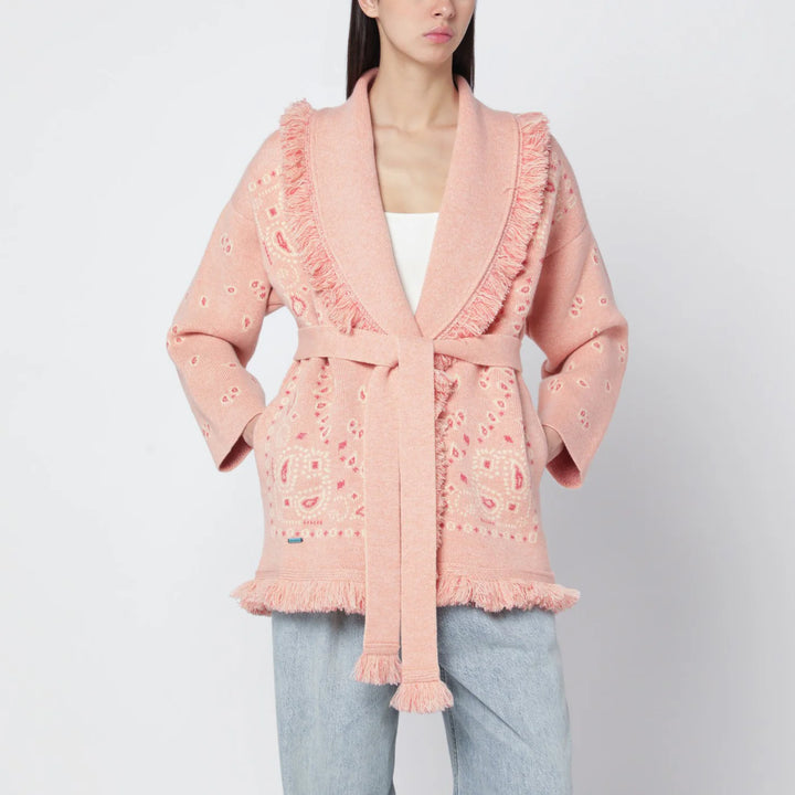 Alanui - Salmon pink paisley cardigan
