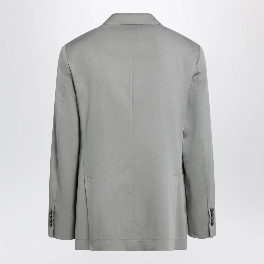 Brunello Cucinelli - Double-breasted silk blazer in khaki