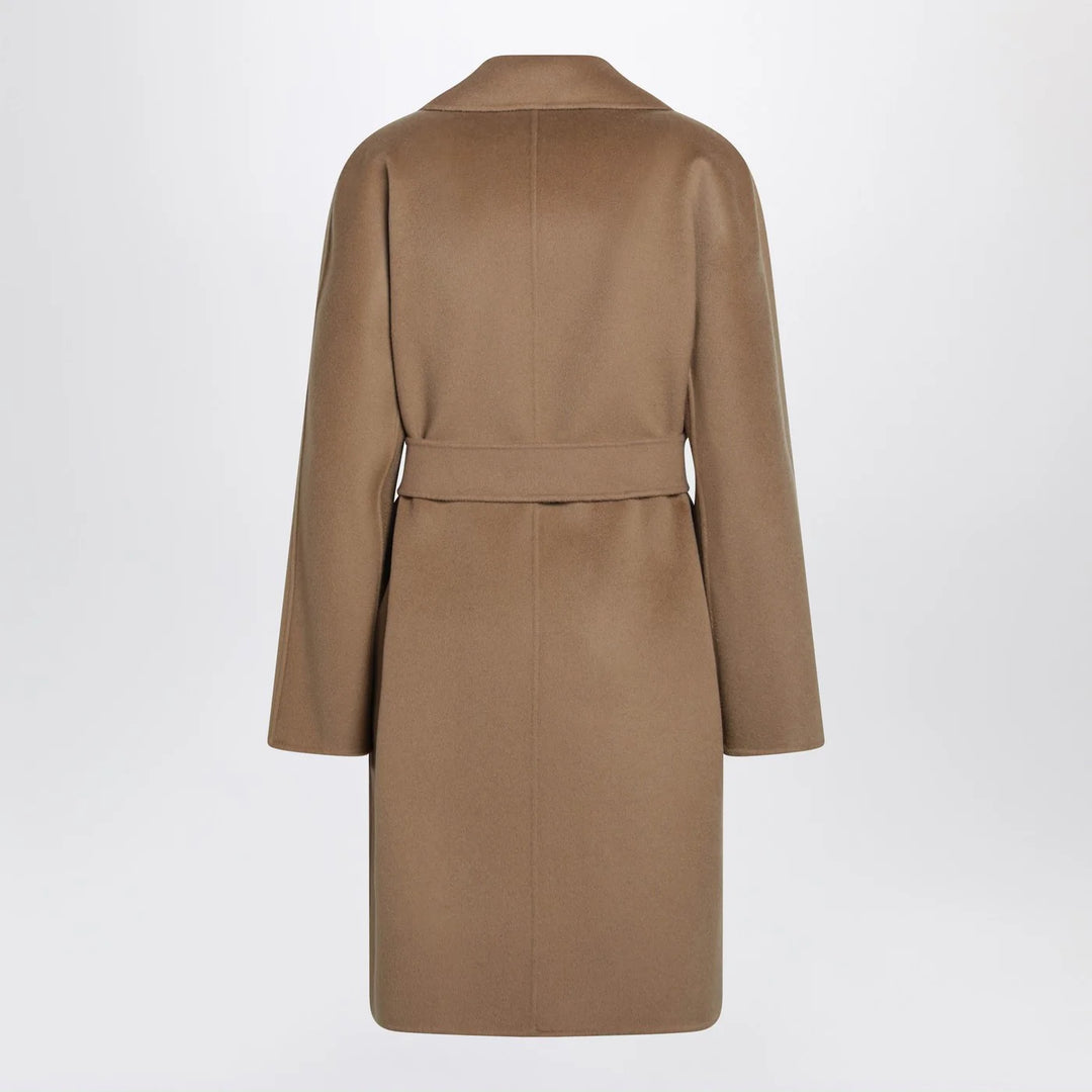 Max Mara Studio - Camel wrap coat in cashmere and wool
