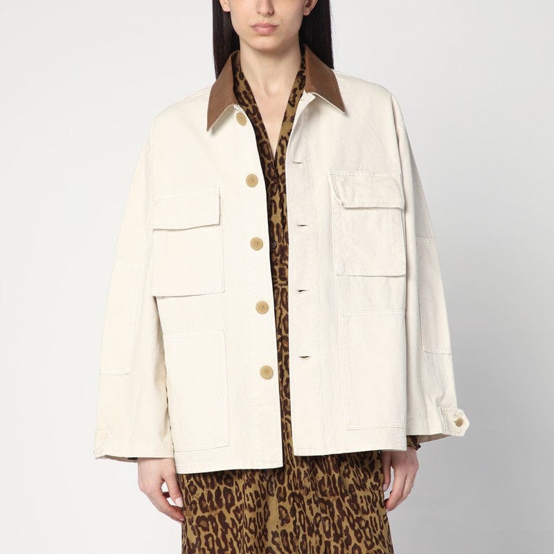 Coats & Jackets 6397 - Barn ivory jacket in cotton - XS Brand