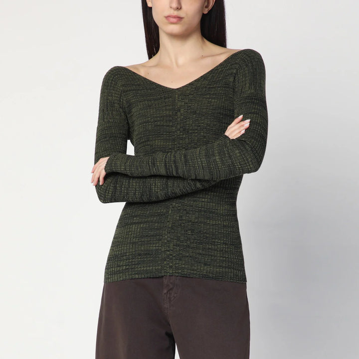 6397 - Double-V military green sweater