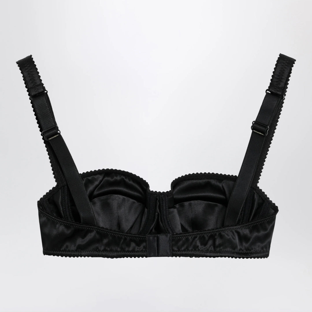 Dolce&amp;Gabbana - Balconette bra in stretch silk satin, black