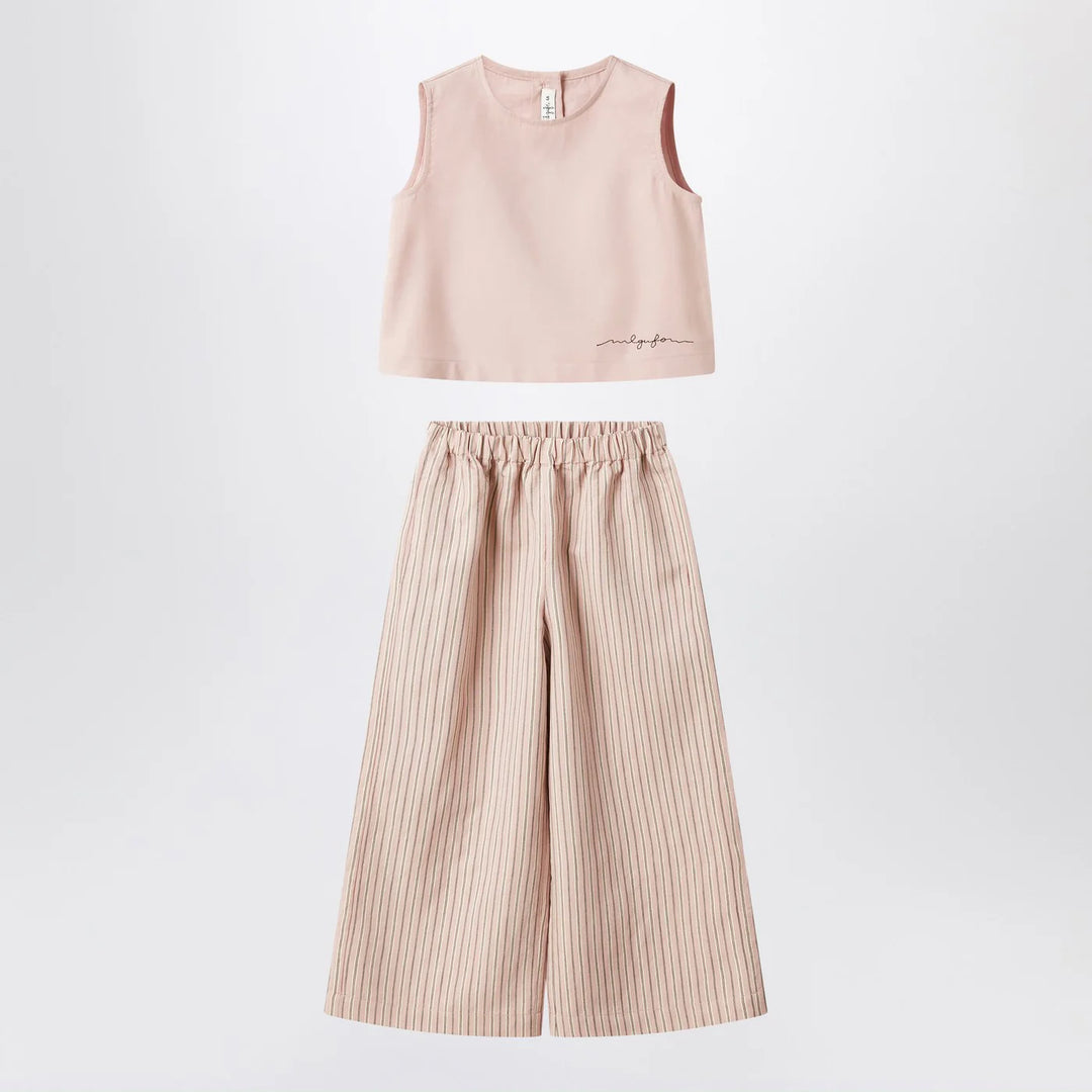Il Gufo - Blush pink striped outfit