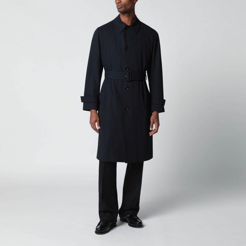 Coats & Jackets Lardini - Blue single-breasted wool trench coat - 48 IT Brand