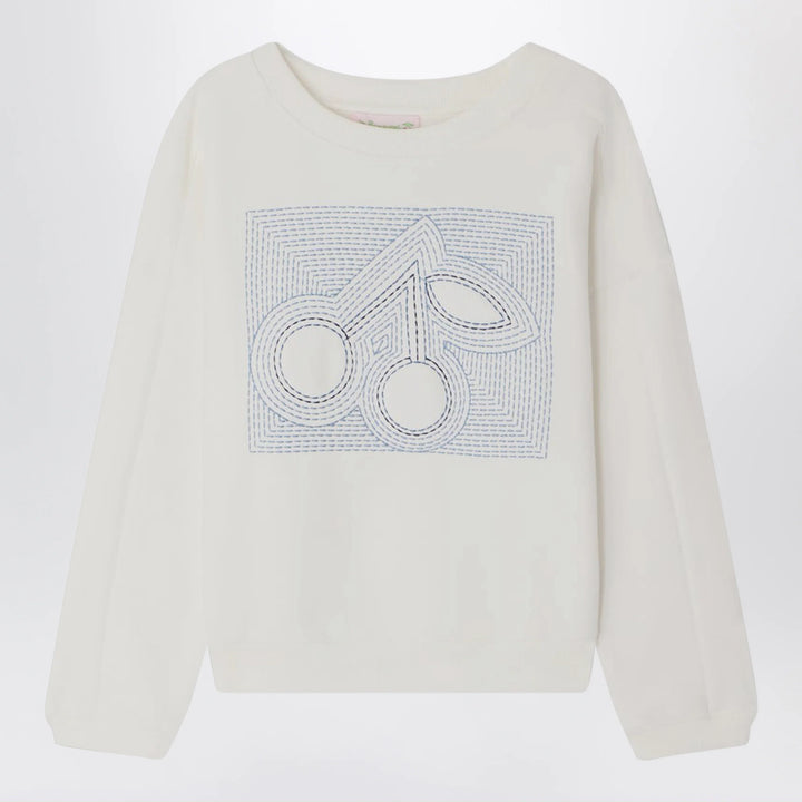 Bonpoint - Gena white sweatshirt with embroidered cherries