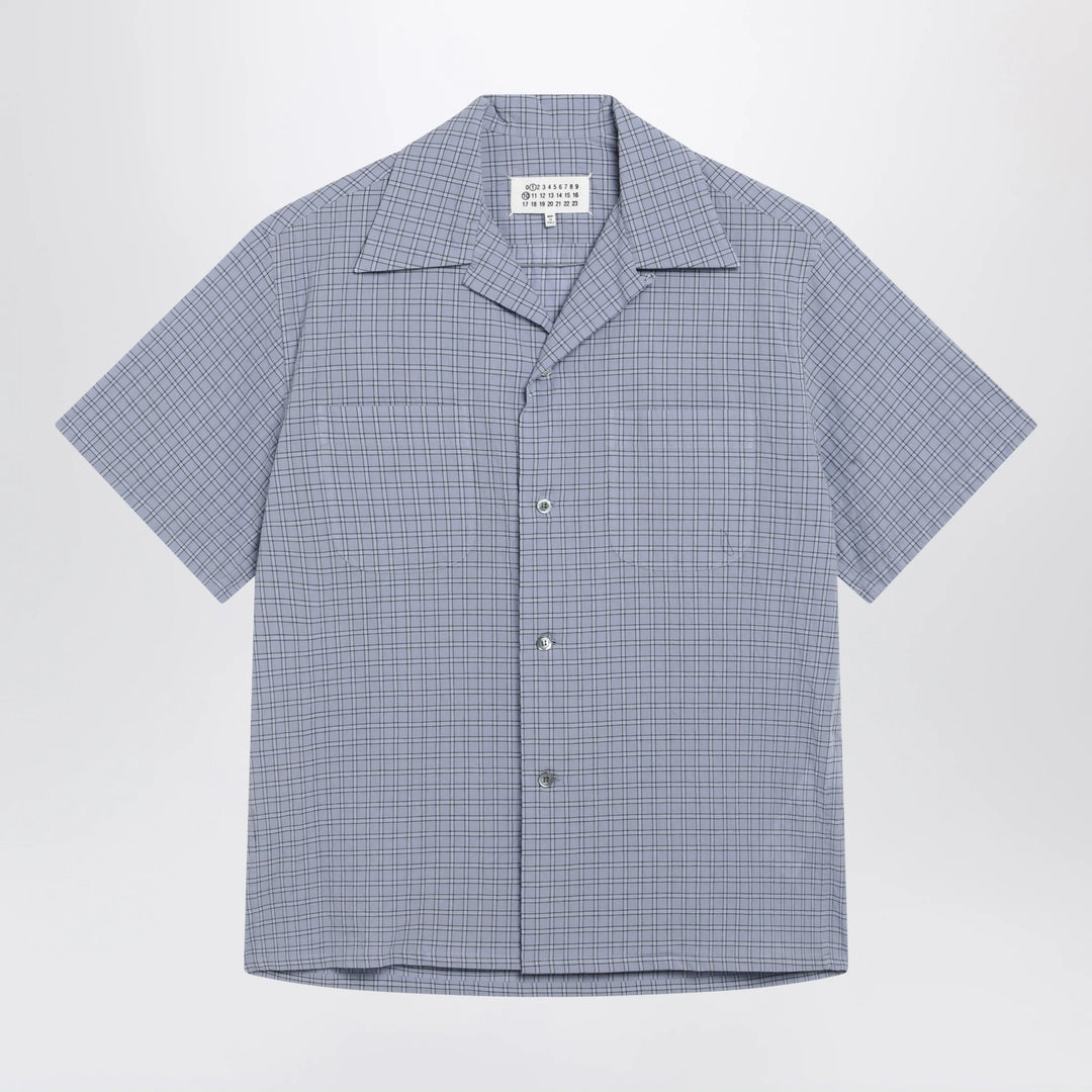 Maison Margiela - Light blue check bowling shirt