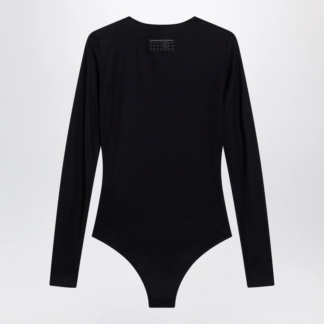 MM6 Maison Margiela - Black lycra jersey bodysuit