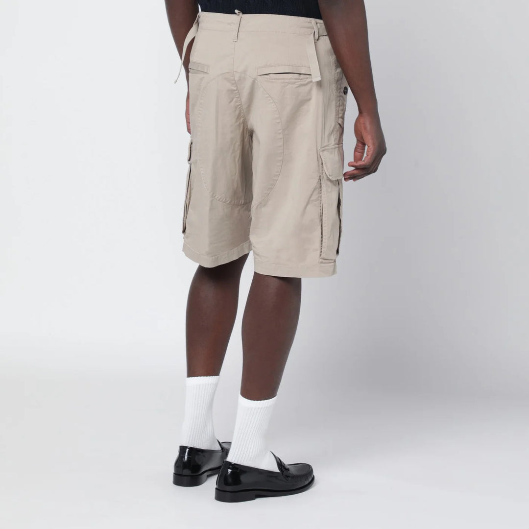 Dsquared2 - Beige cotton-blend cargo bermuda shorts