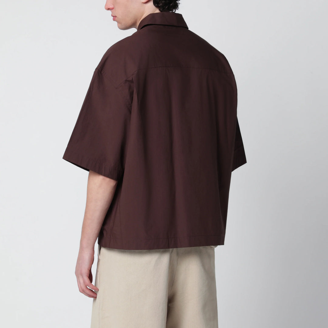 STUDIO NICHOLSON - Brown cotton poplin shirt