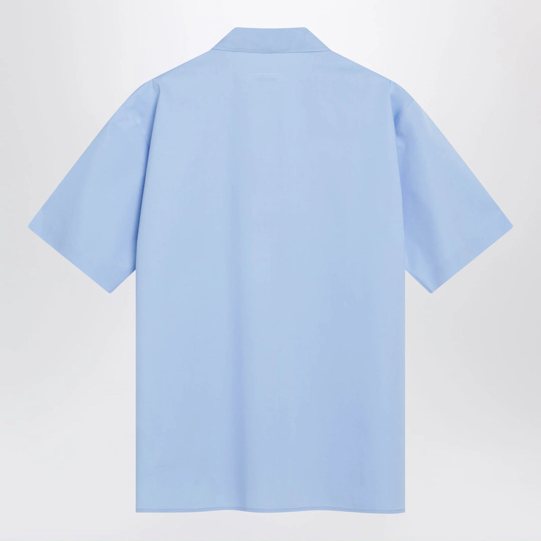 MM6 Maison Margiela - Short-sleeve poplin shirt with reinforcements, light blue