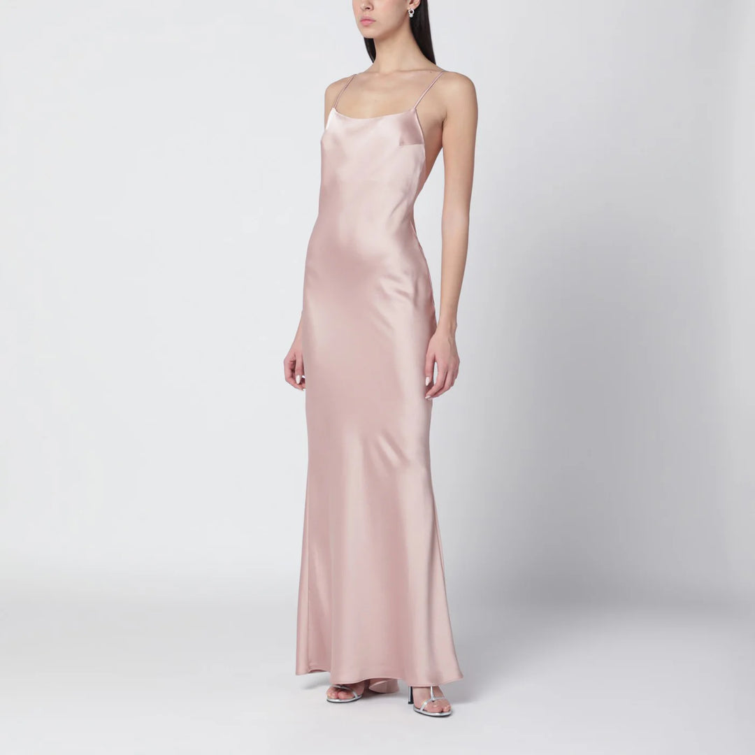 THE ANDAMANE - Peony-coloured Ninfea dress with back draping