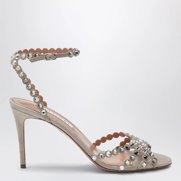 Aquazzura - Tequila crystal-embellished suede sandals