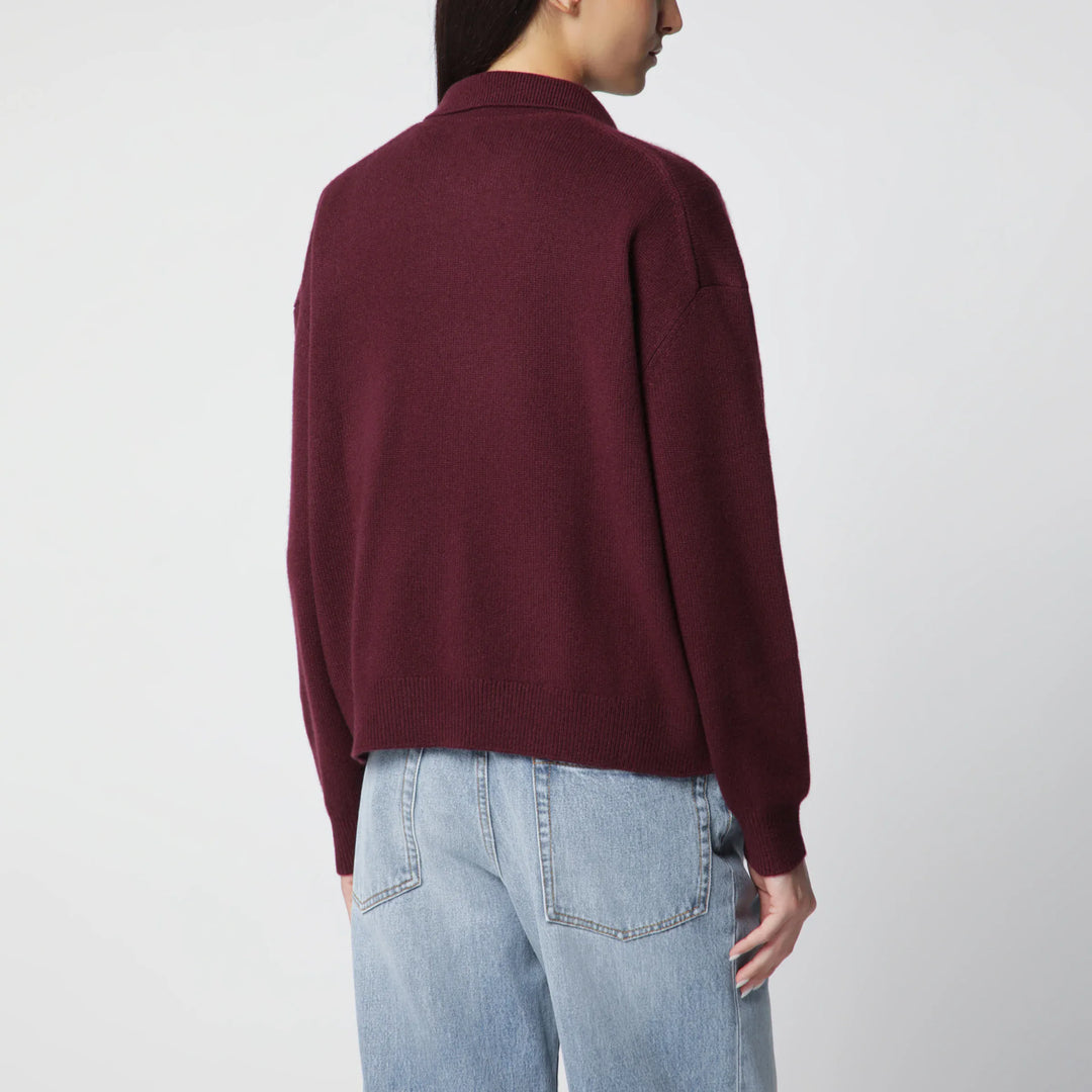 ANINE BING - Burgundy cashmere polo sweater Brand