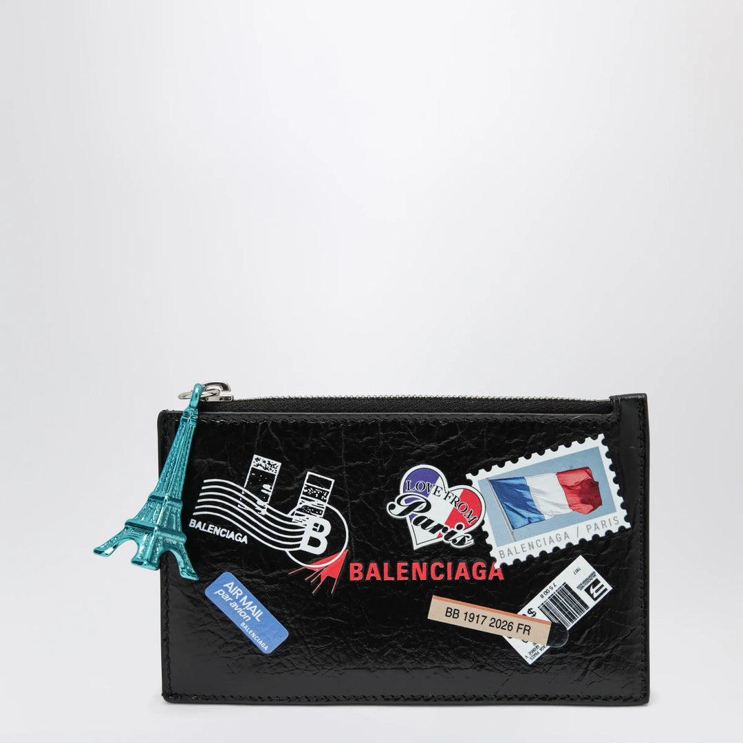 Balenciaga - Cash black leather coin purse with card holder Brand Apparel & Accessories TU