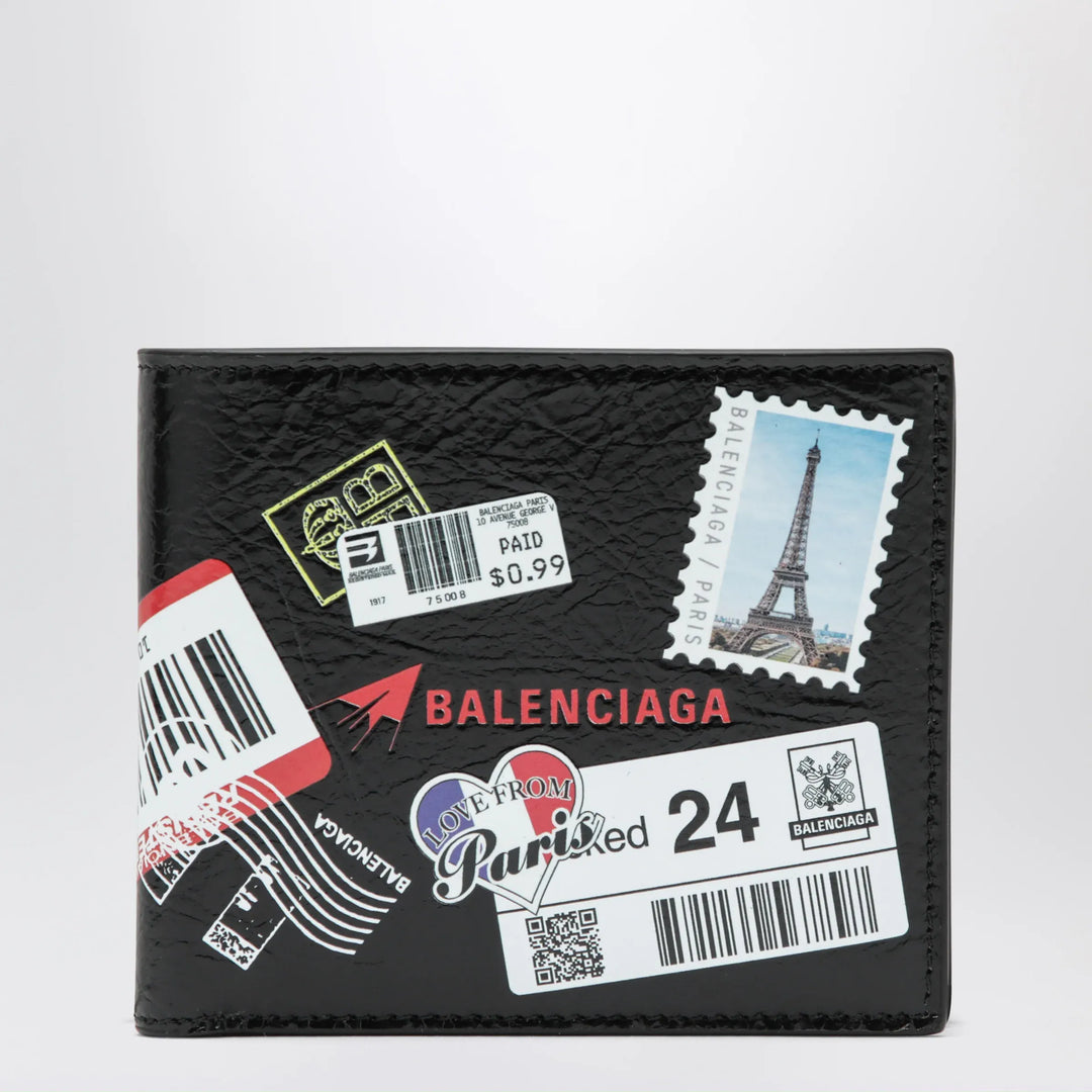 Balenciaga - Cash folded square lambskin wallet in black Brand Apparel & Accessories TU