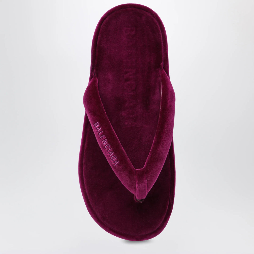 Balenciaga - Jet Lag stretch velvet flip-flops in purple Brand Apparel &amp; Accessories