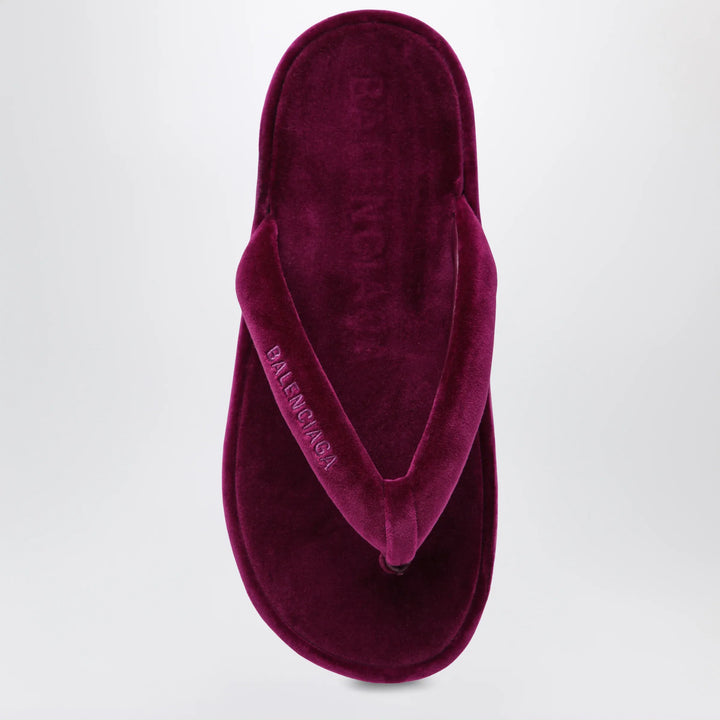 Balenciaga - Jet Lag stretch velvet flip-flops in purple Brand Apparel &amp; Accessories
