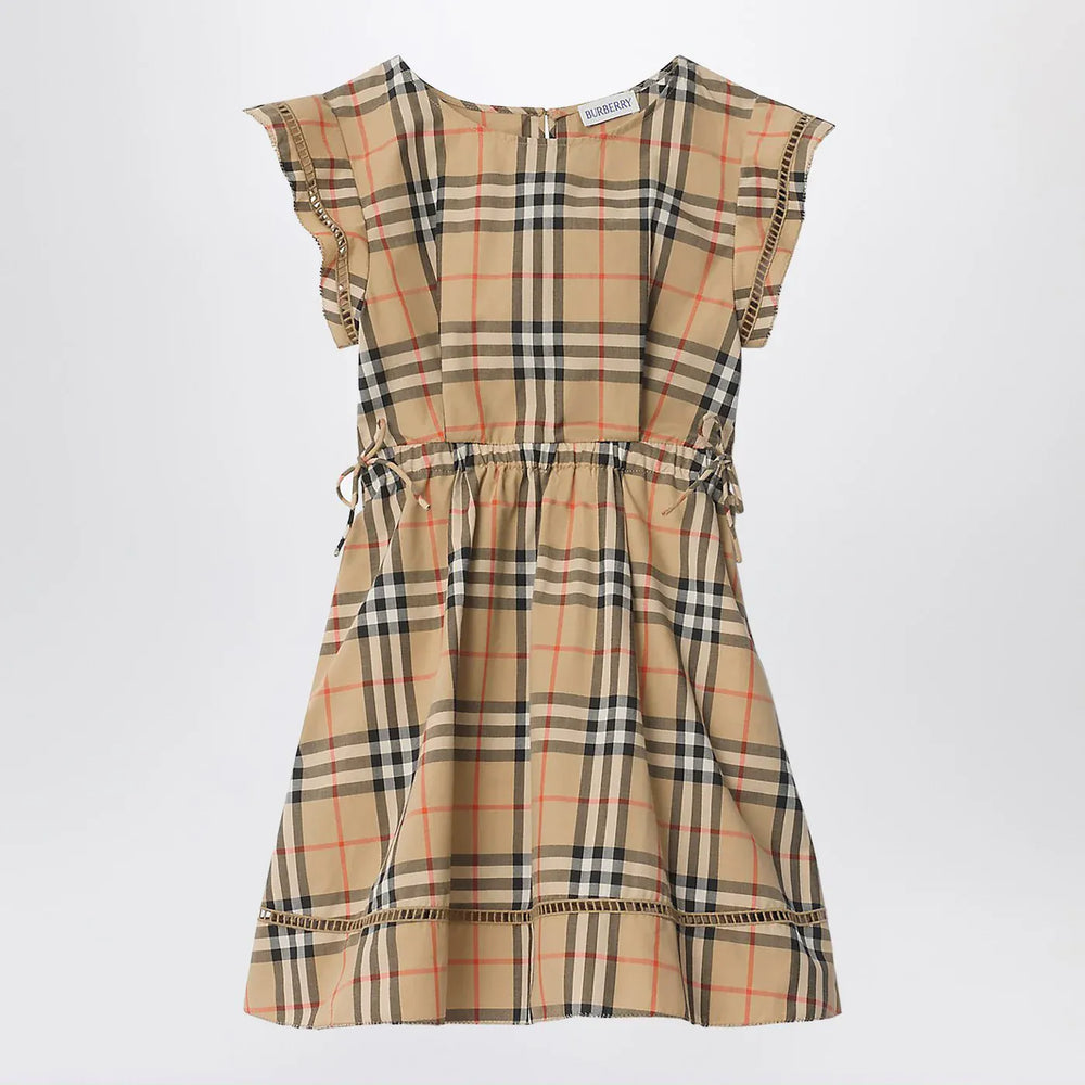 Burberry - Beige dress with Check pattern Brand Apparel & Accessories 2A