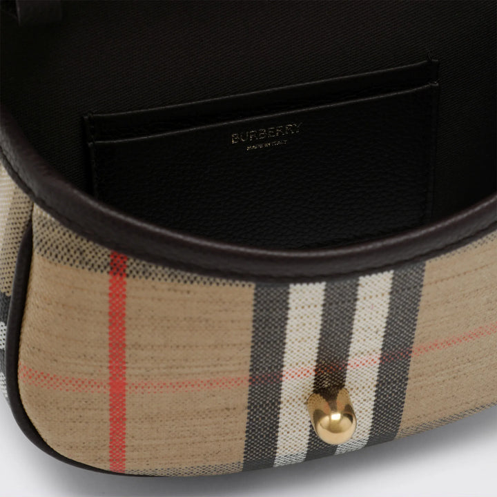 Burberry - Highlands mini bag in cotton and linen Sand Brand Apparel &amp; Accessories U