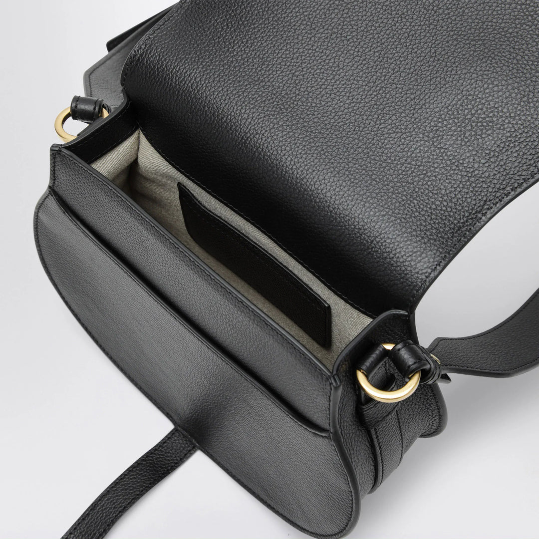 Chloé - Black Saddle Marcie bag in grained leather Brand Apparel &amp; Accessories TU