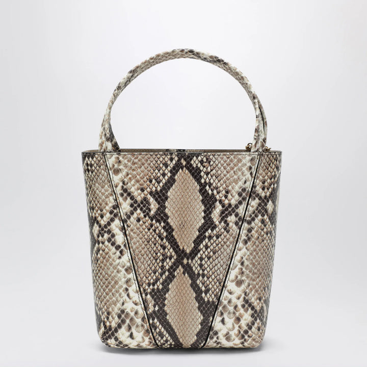 Chloé - Small Chloé Spin tote bag in python-effect leather Brand Apparel &amp; Accessories U