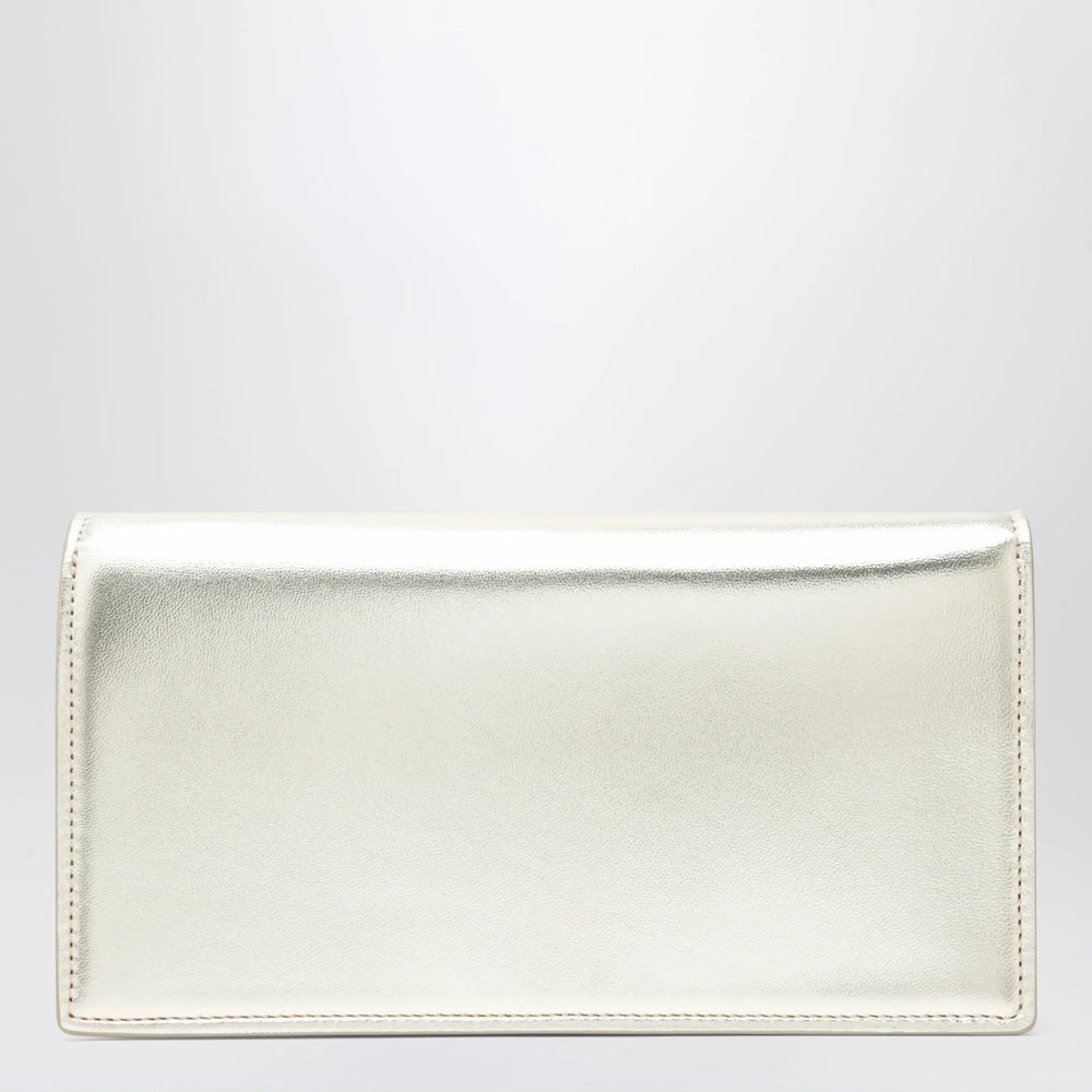 Christian Louboutin - Platinum-coloured leather clutch bag with chain Brand Apparel & Accessories TU