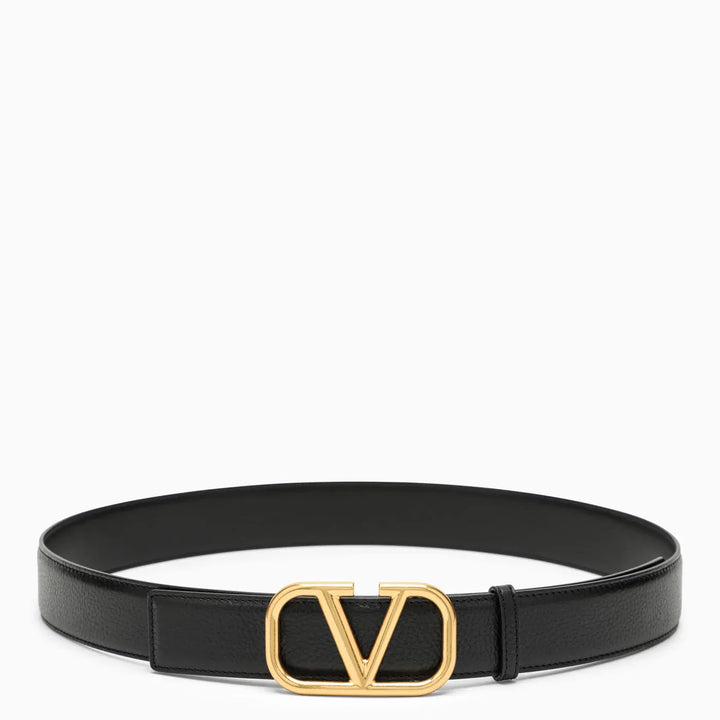 Valentino Garavani - Vlogo black/gold leather belt Brand Apparel &amp; Accessories > Clothing Accessories > Belts 105 EU