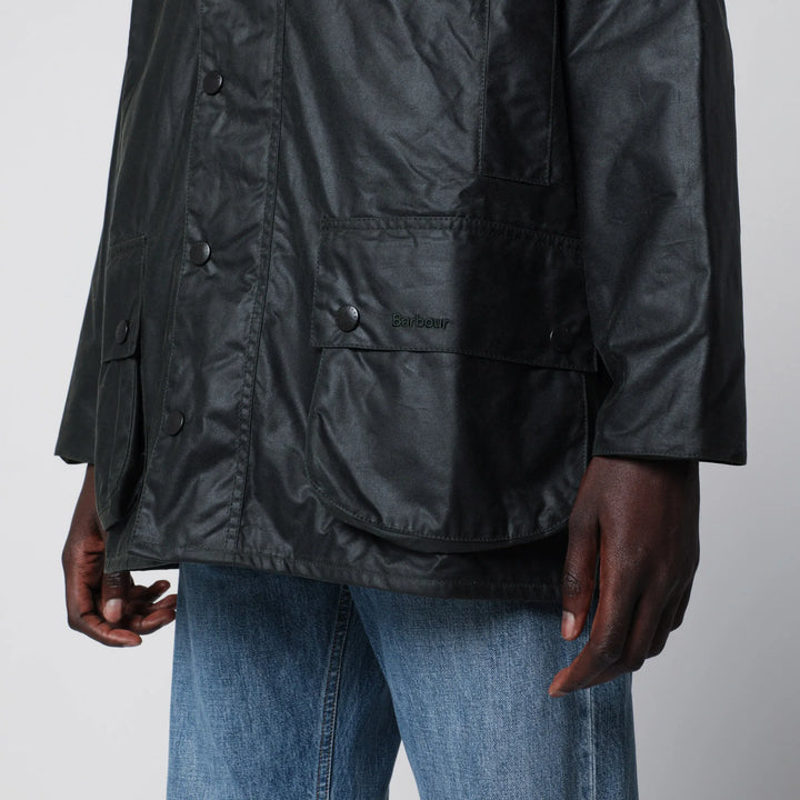 Barbour - Sage green Beaufort waxed jacket Brand Apparel &amp; Accessories > Clothing > Outerwear > Coats &amp; Jackets