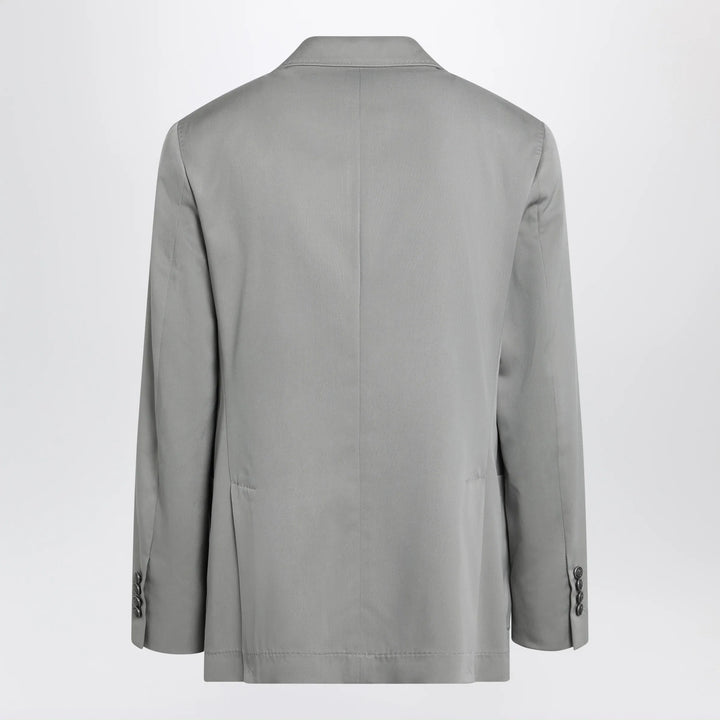 Brunello Cucinelli - Double-breasted silk blazer in khaki Brand Apparel &amp; Accessories > Clothing > Outerwear > Coats &amp; Jackets 50 IT
