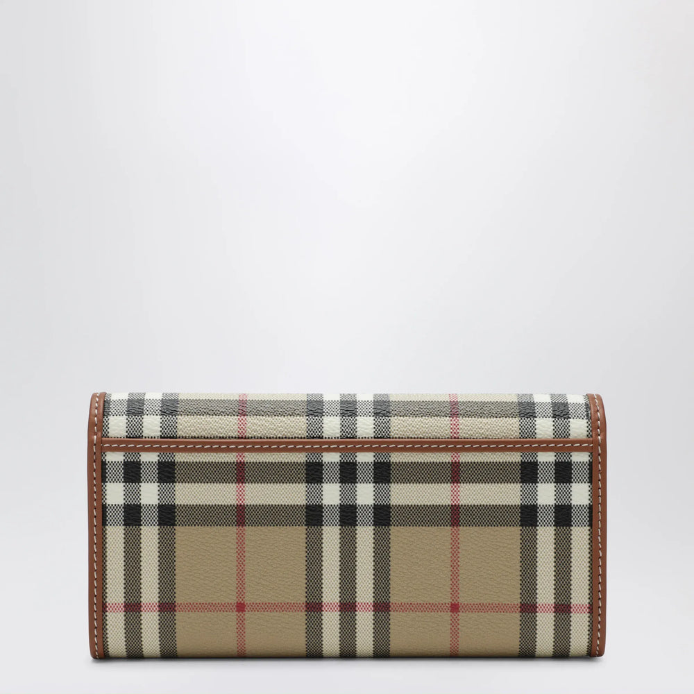 Burberry - Check continental wallet in coated cotton blend, beige Brand Apparel & Accessories > Clothing > Outerwear > Coats & Jackets TU