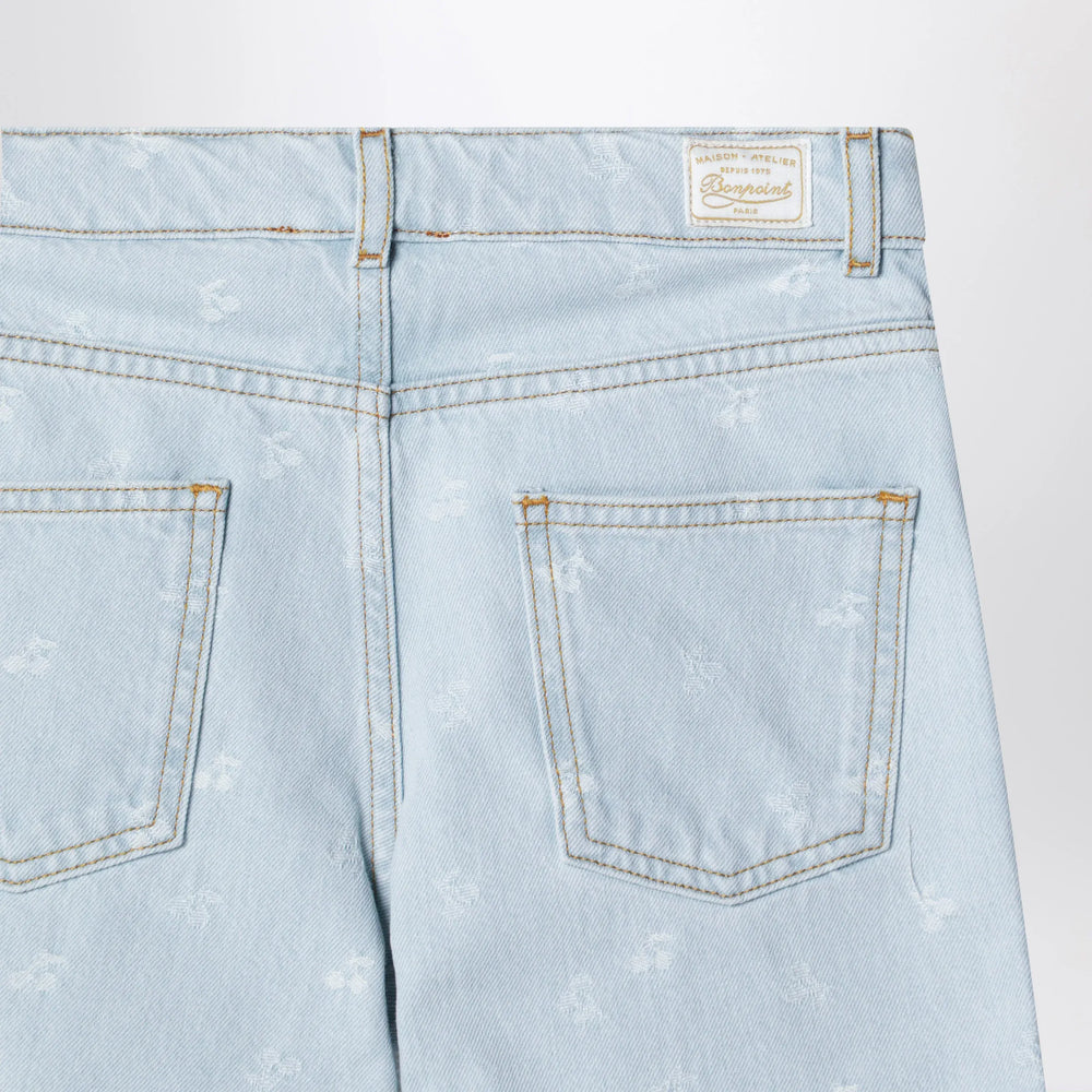 Bonpoint - Eloha denim jeans with jacquard cherries Brand Apparel & Accessories > Clothing > Pants