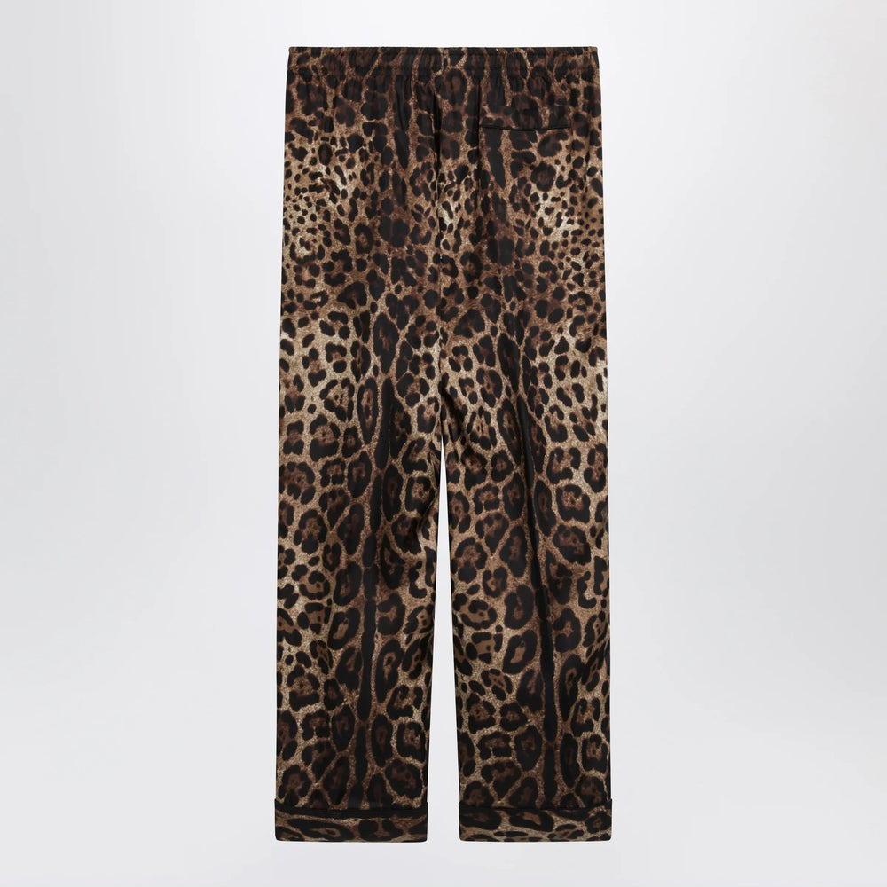 Dolce&Gabbana - Leopard-print silk mikado pyjama trousers Brand Apparel & Accessories > Clothing > Pants 48 IT