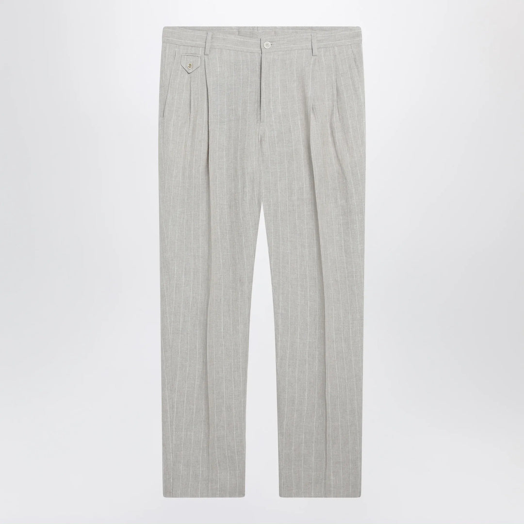 Dolce&amp;Gabbana - Pinstripe linen tailored trousers Brand Apparel &amp; Accessories > Clothing > Pants 48 IT