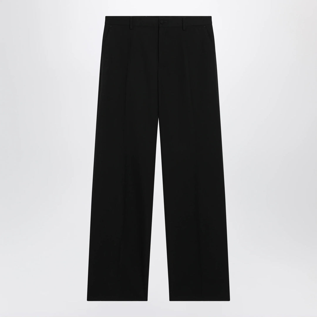 Dolce&Gabbana - Straight-leg tailored wool trousers in black Brand Apparel & Accessories > Clothing > Pants 48 IT