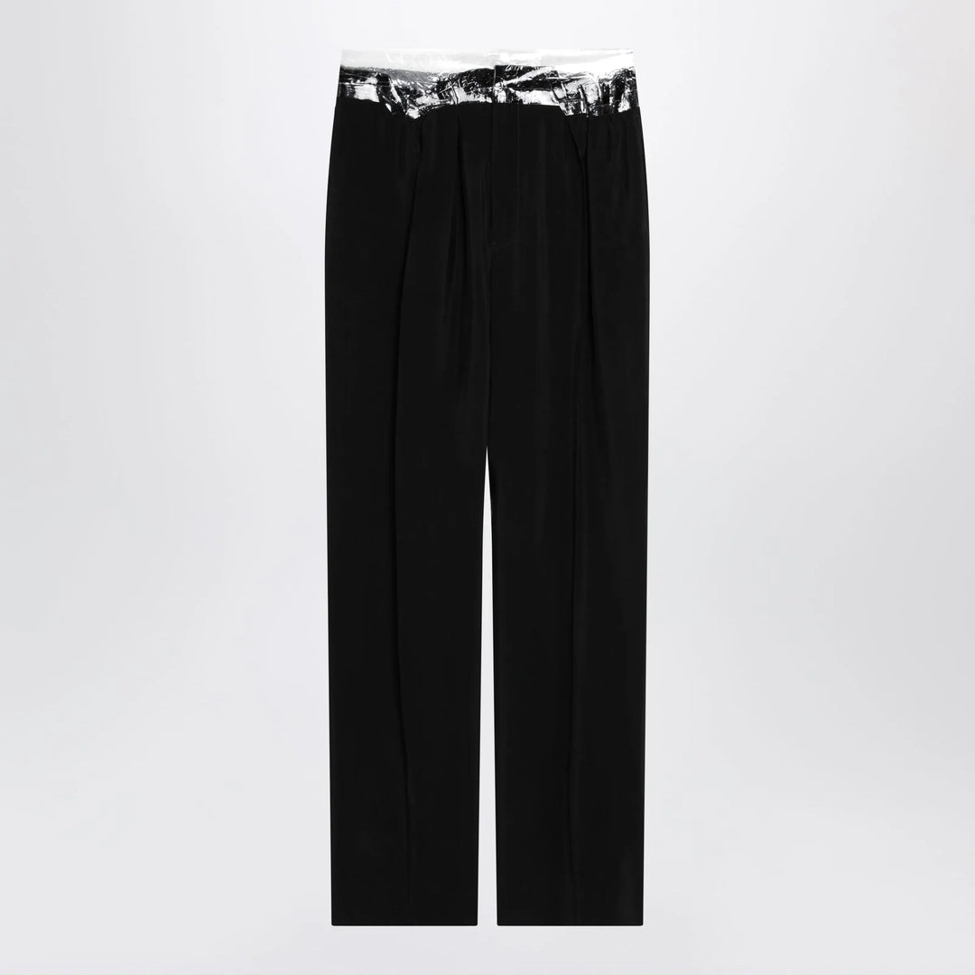 Maison Margiela - Black pants with tape-detail waistband Brand Apparel & Accessories > Clothing > Pants 40  IT