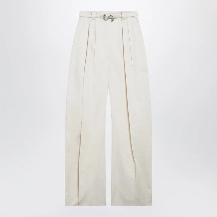 Sportmax - Oversized trousers in vanilla cotton gabardine Brand Apparel &amp; Accessories > Clothing > Pants 38  IT