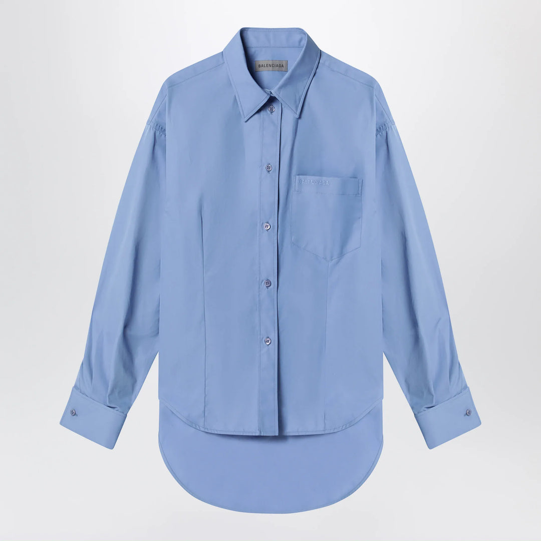 Balenciaga - Light blue cotton shirt Brand Apparel & Accessories > Clothing > Shirts & Tops 38  FR