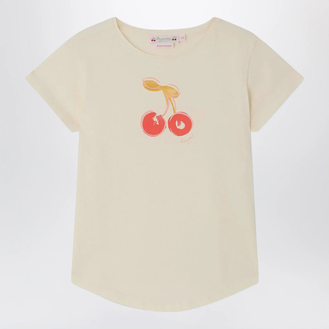 Bonpoint - Aada écru T-shirt with cherry print Brand Apparel &amp; Accessories > Clothing > Shirts &amp; Tops 4