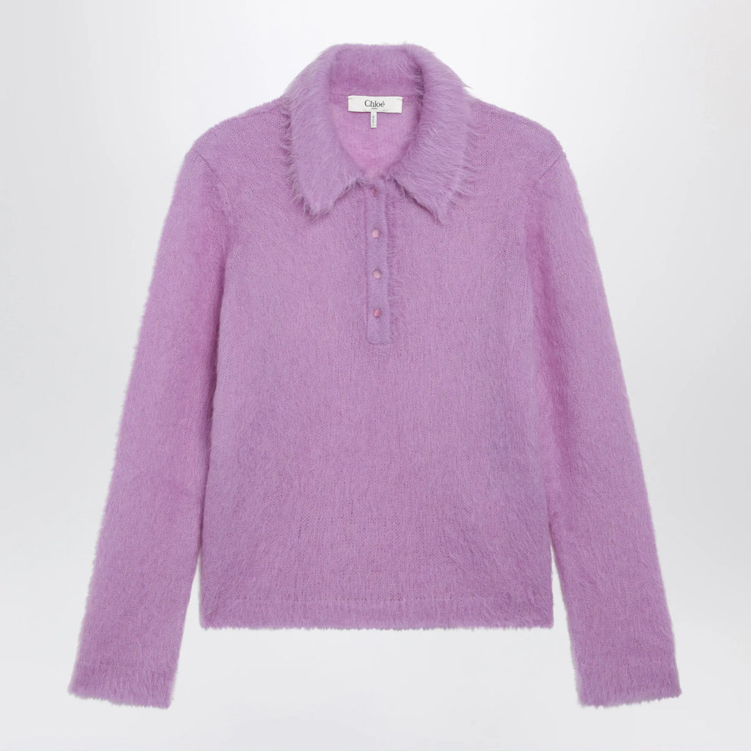 Chloé - Lavender alpaca-blend cardigan Brand Apparel &amp; Accessories > Clothing > Shirts &amp; Tops S