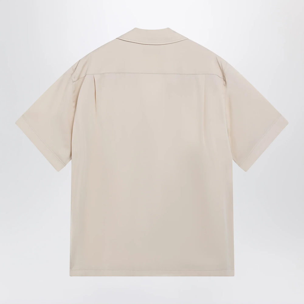 Dolce&Gabbana - Écru silk bowling shirt Brand Apparel & Accessories > Clothing > Shirts & Tops