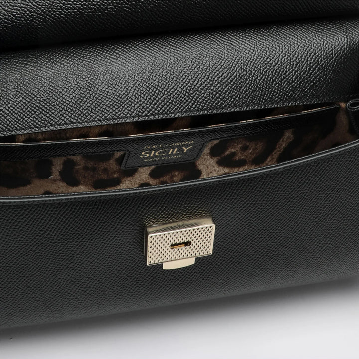 Dolce&amp;Gabbana - Sicily medium top-handle bag in calf leather, black Brand Apparel &amp; Accessories > Clothing > Shirts &amp; Tops TU