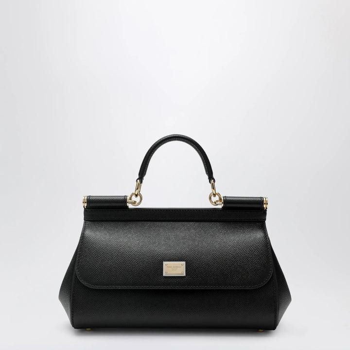 Dolce&amp;Gabbana - Sicily medium top-handle bag in calf leather, black Brand Apparel &amp; Accessories > Clothing > Shirts &amp; Tops TU