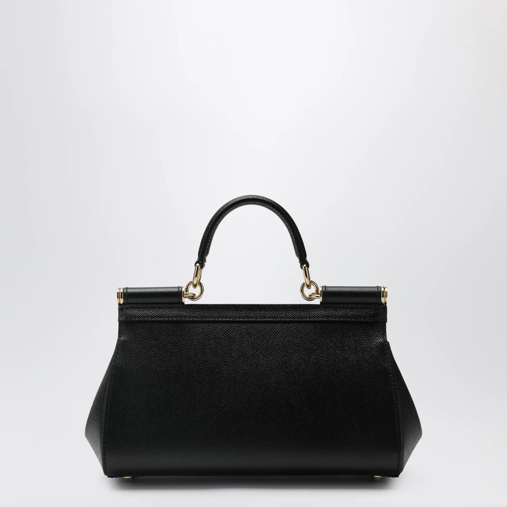 Dolce&Gabbana - Sicily medium top-handle bag in calf leather, black Brand Apparel & Accessories > Clothing > Shirts & Tops TU